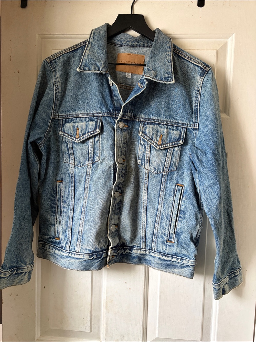 Lucky Brand Faded Light Blue Oversized Denim Jacket